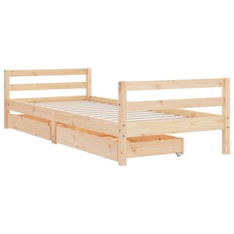 Kinderbedframe met lades 90x190 cm massief grenenhout 3