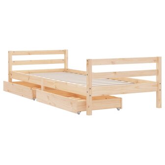 Kinderbedframe met lades 90x190 cm massief grenenhout 4