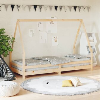 Kinderbedframe 80x200 cm massief grenenhout  1