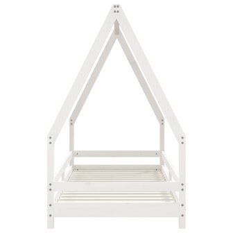 Kinderbedframe 90x200 cm massief grenenhout wit 4