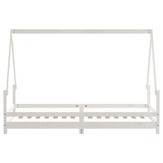 Kinderbedframe 90x200 cm massief grenenhout wit 5