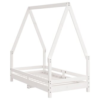 Kinderbedframe 70x140 cm massief grenenhout wit  3