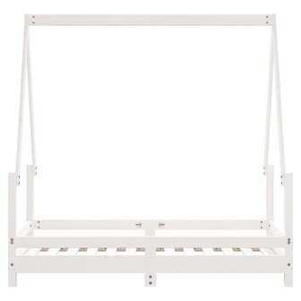 Kinderbedframe 70x140 cm massief grenenhout wit  5