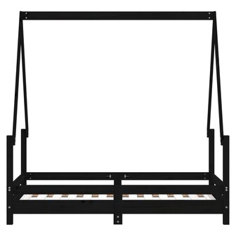 Kinderbedframe 70x140 cm massief grenenhout zwart 5