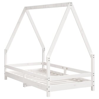 Kinderbedframe 80x160 cm massief grenenhout wit 3