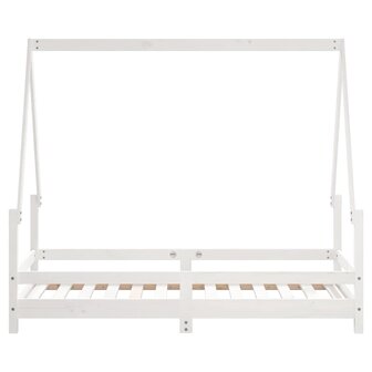 Kinderbedframe 80x160 cm massief grenenhout wit 4