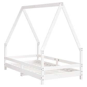 Kinderbedframe 80x160 cm massief grenenhout wit 5