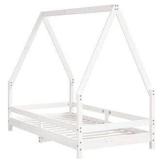 Kinderbedframe 80x160 cm massief grenenhout wit 6