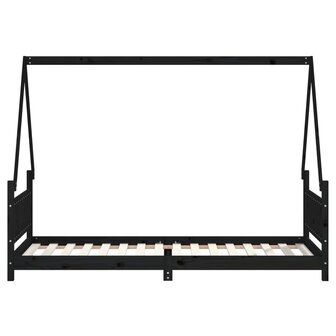 Kinderbedframe 80x200 cm massief grenenhout zwart 4
