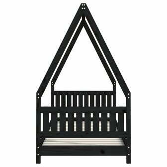 Kinderbedframe 80x200 cm massief grenenhout zwart 5