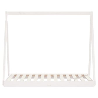 Kinderbedframe 70x140 cm massief grenenhout wit 4