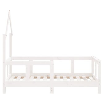 Kinderbedframe 70x140 cm massief grenenhout wit 5
