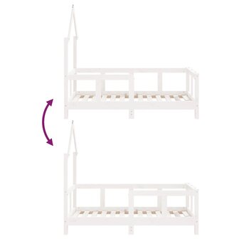 Kinderbedframe 70x140 cm massief grenenhout wit 8