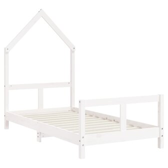 Kinderbedframe 80x160 cm massief grenenhout wit 3