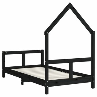 Kinderbedframe 80x160 cm massief grenenhout zwart 6