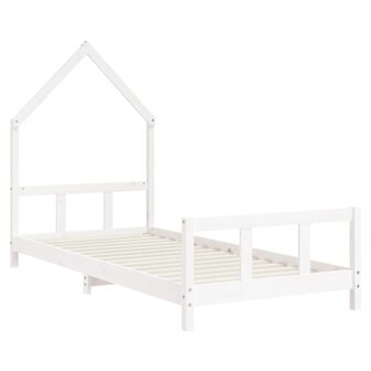 Kinderbedframe 90x190 cm massief grenenhout wit 3