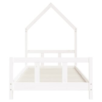 Kinderbedframe 90x190 cm massief grenenhout wit 4