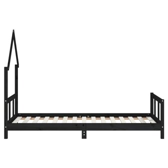 Kinderbedframe 90x190 cm massief grenenhout zwart 5