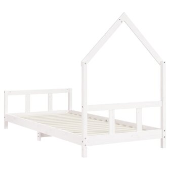 Kinderbedframe 90x200 cm massief grenenhout wit 6