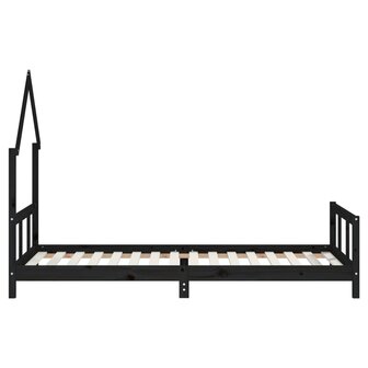 Kinderbedframe 90x200 cm massief grenenhout zwart 5