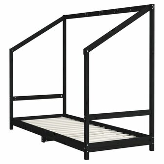 Kinderbedframe 80x200 cm massief grenenhout zwart 3