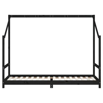 Kinderbedframe 80x200 cm massief grenenhout zwart 4