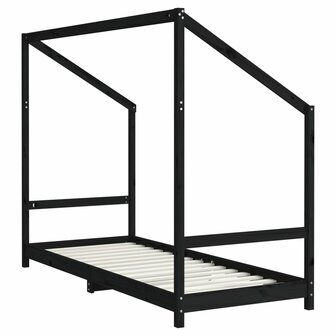 Kinderbedframe 80x200 cm massief grenenhout zwart 6