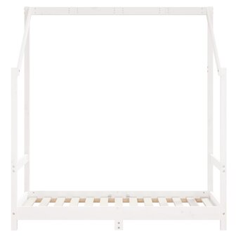 Kinderbedframe 70x140 cm massief grenenhout wit 4