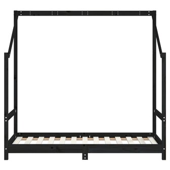 Kinderbedframe 80x160 cm massief grenenhout zwart 4