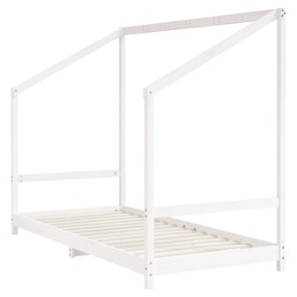 Kinderbedframe 90x190 cm massief grenenhout wit 3
