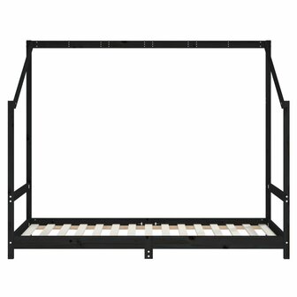 Kinderbedframe 90x190 cm massief grenenhout zwart 4
