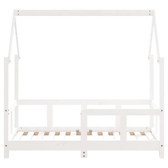 Kinderbedframe 70x140 cm massief grenenhout wit 4