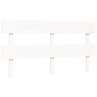 Seniorenbed met hoofdbord massief hout wit 160x200 cm 8