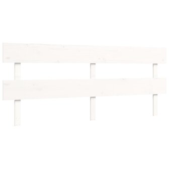 Seniorenbed met hoofdbord massief hout wit 8