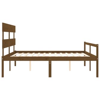 Seniorenbed met hoofdbord massief hout honingbruin 200x200 cm 7