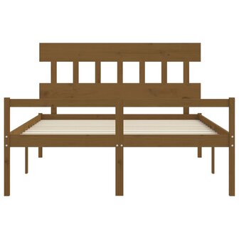 Seniorenbed met hoofdbord massief hout honingbruin 6