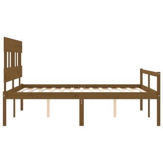 Seniorenbed met hoofdbord massief hout honingbruin 7