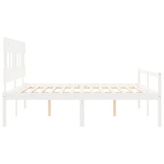 Seniorenbed met hoofdbord massief hout wit 7