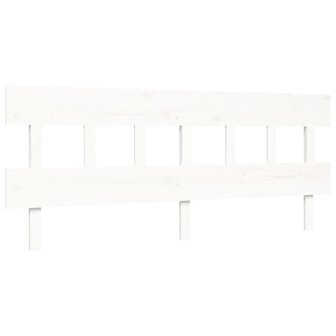 Seniorenbed met hoofdbord massief hout wit 8