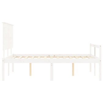 Seniorenbed met hoofdbord massief hout wit 7
