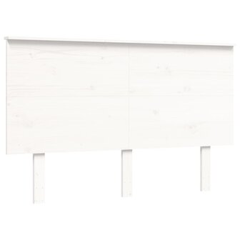 Seniorenbed met hoofdbord massief hout wit 8