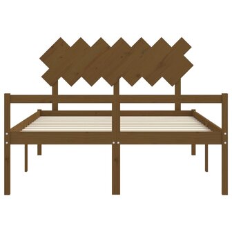 Seniorenbed met hoofdbord massief hout honingbruin 6