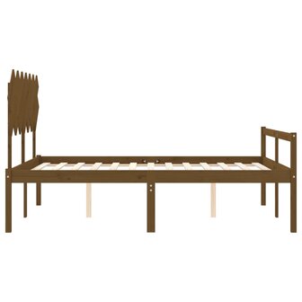 Seniorenbed met hoofdbord massief hout honingbruin 7