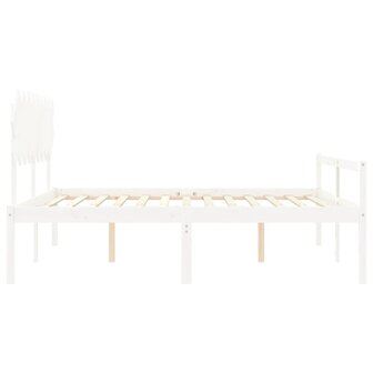 Seniorenbed met hoofdbord massief hout wit 7
