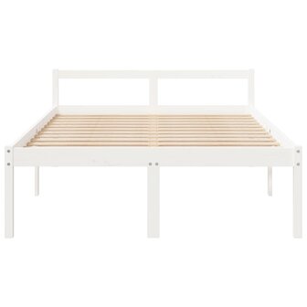 Seniorenbed massief grenenhout wit 135x190 cm 4