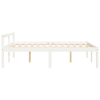 Seniorenbed massief grenenhout wit 135x190 cm 5