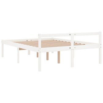 Seniorenbed massief grenenhout wit 135x190 cm 6