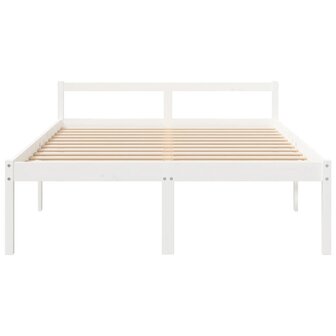 Seniorenbed massief grenenhout wit 150x200 cm 4