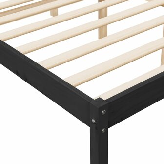 Seniorenbed massief grenenhout zwart 150x200 cm 7