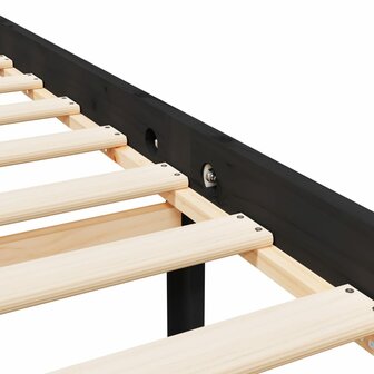Seniorenbed massief grenenhout zwart 150x200 cm 8